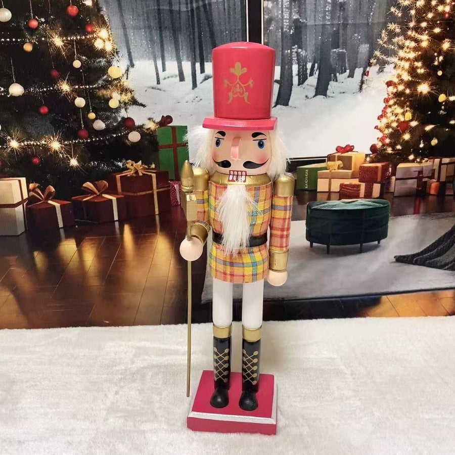 Cross-border spot new nutcracker wooden handicraft ornaments in different sizes Creative home Christmas ornaments