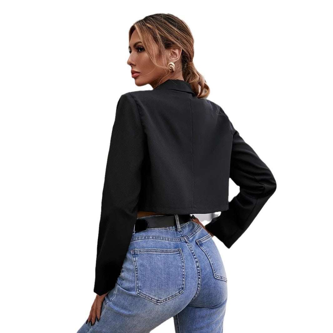 Cross-border foreign trade, new short blazer, design sense niche, waistless suit, casual hot girl style