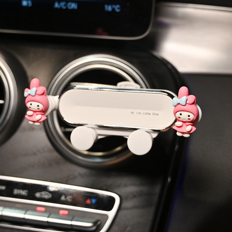 Mobile phone car holder cartoon new air outlet car decoration cute navigation mobile phone holder car interior female