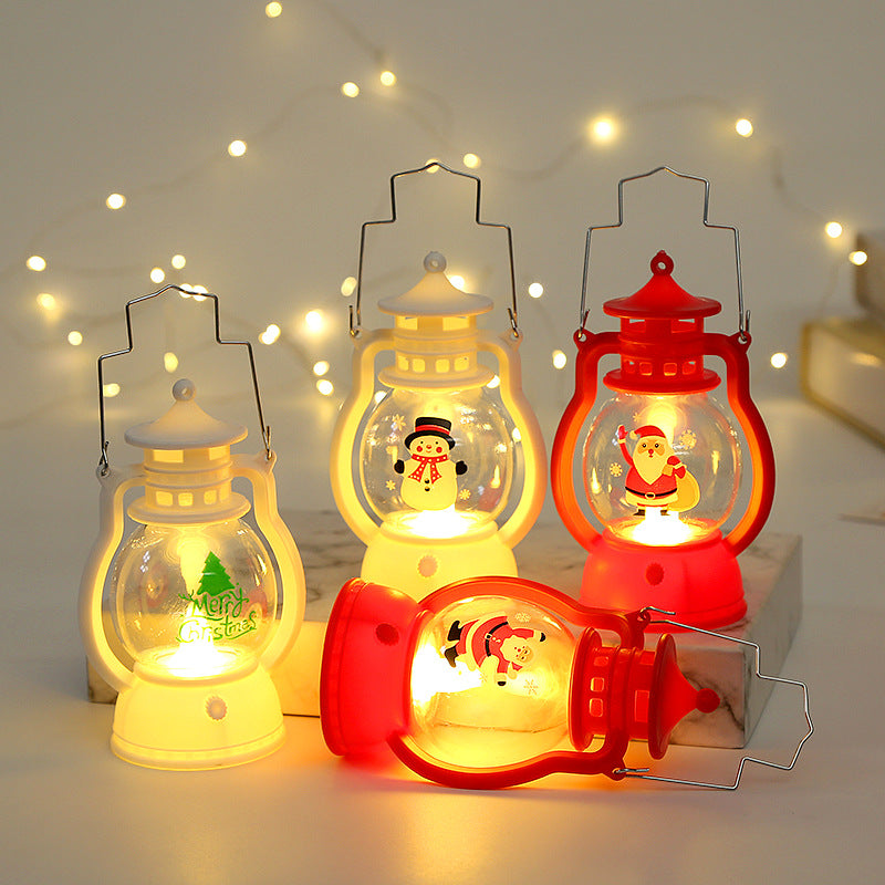 Christmas pony lantern portable atmosphere small oil lamp kindergarten children's Christmas gift creative decoration ornament wholesale