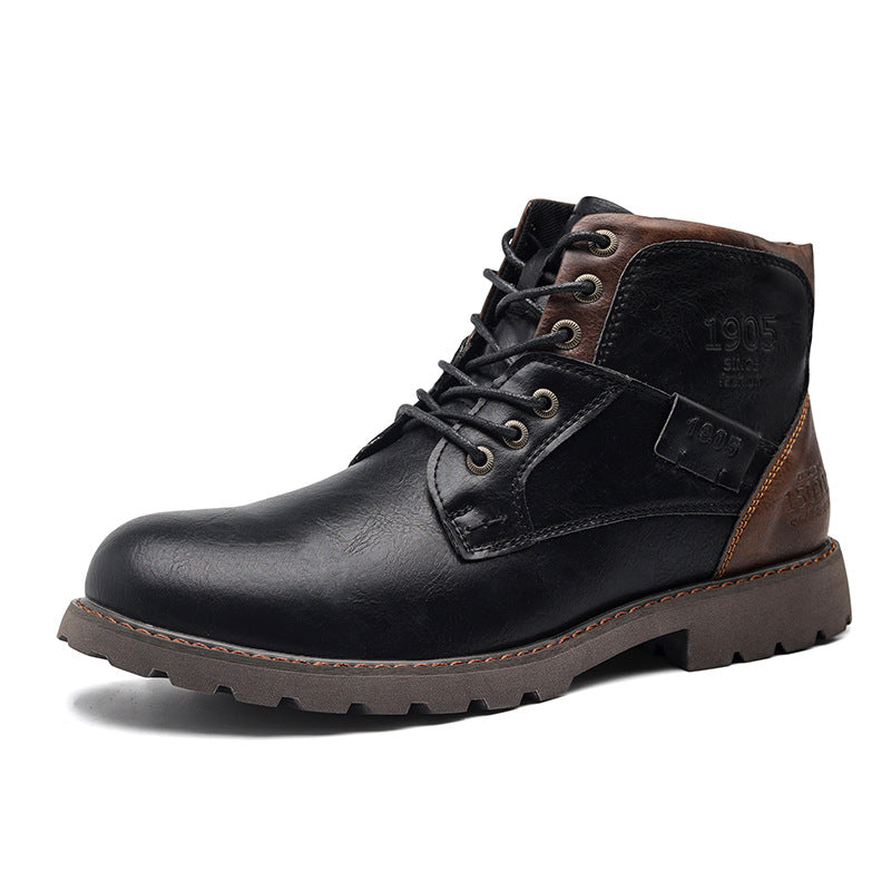 Amazon cross-border new Martin boots, shoes, men's shoes, vintage British leather boots, fashion high-top workwear style boots