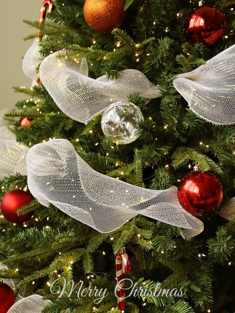 Plastic mesh fishing mesh yarn Christmas ribbon Christmas tree European and American style decorative mesh ribbon Internet celebrity boutique ribbon ribbon