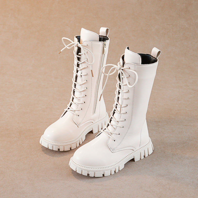 Amazon popular girls' boots, Korean version of British style martin boots, winter little girl high boots, princess boots