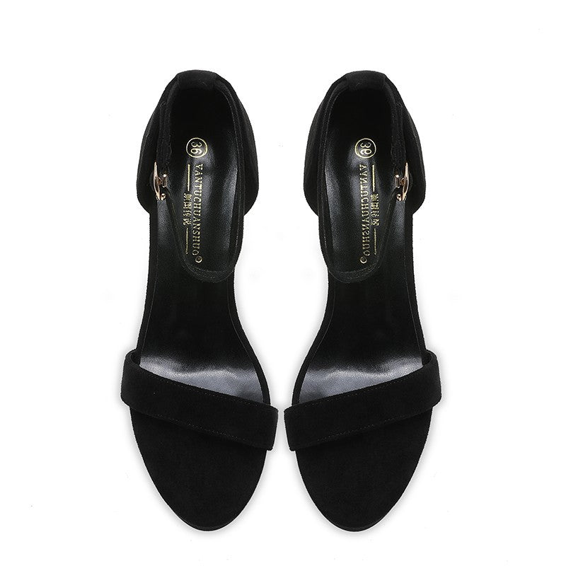 Item No. 518-6 Stiletto 12cm High Heels Platform Fashion Straight Buckle Sandals Women's Size 34-39