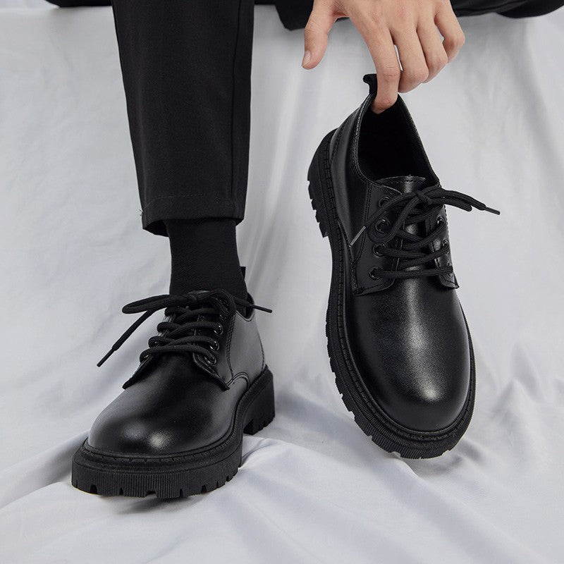 Business Leather Shoes Men's Summer 2025 New Teen British Style Student Platform Suit Men's Casual Trendy Shoes