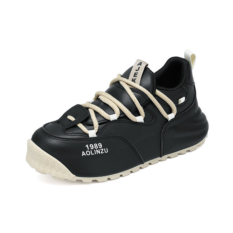 Cross-border plus-size 48 explosive 2025 spring new men's shoes are versatile sports and leisure, and the heightened platform dad shoes are added