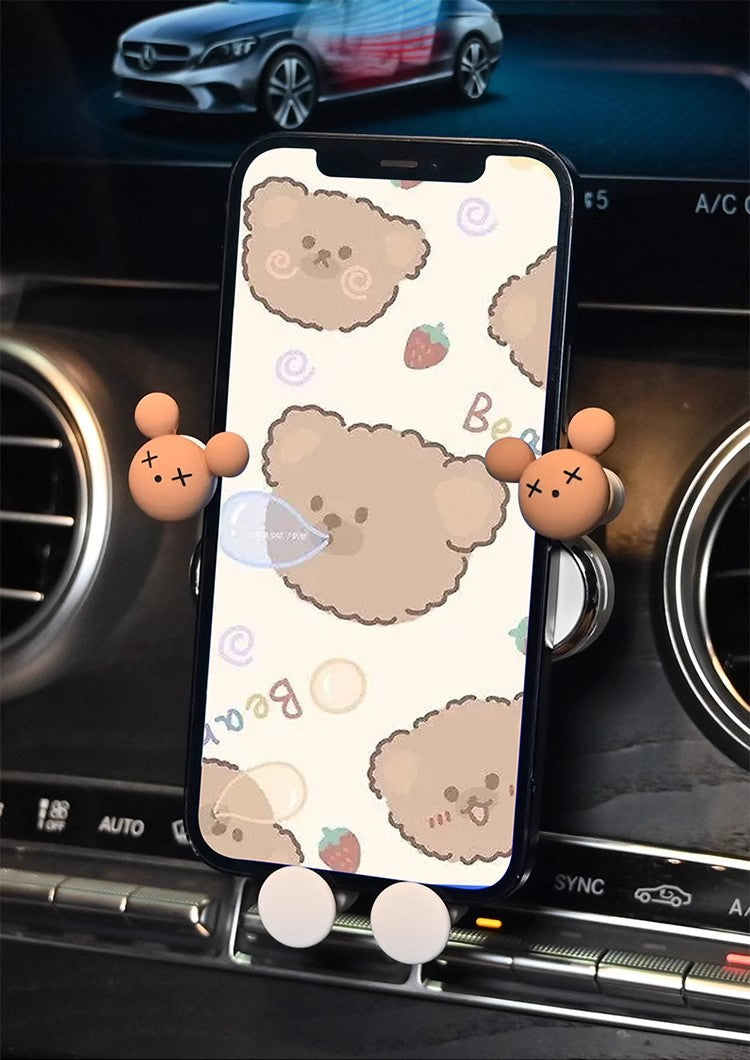 Mobile phone car holder cartoon new air outlet car decoration cute navigation mobile phone holder car interior female