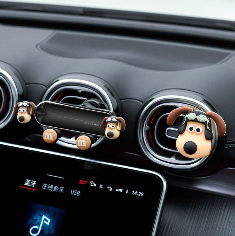 Mobile phone car holder cute cartoon air outlet navigation fixed support frame car car mobile phone holder female in the car