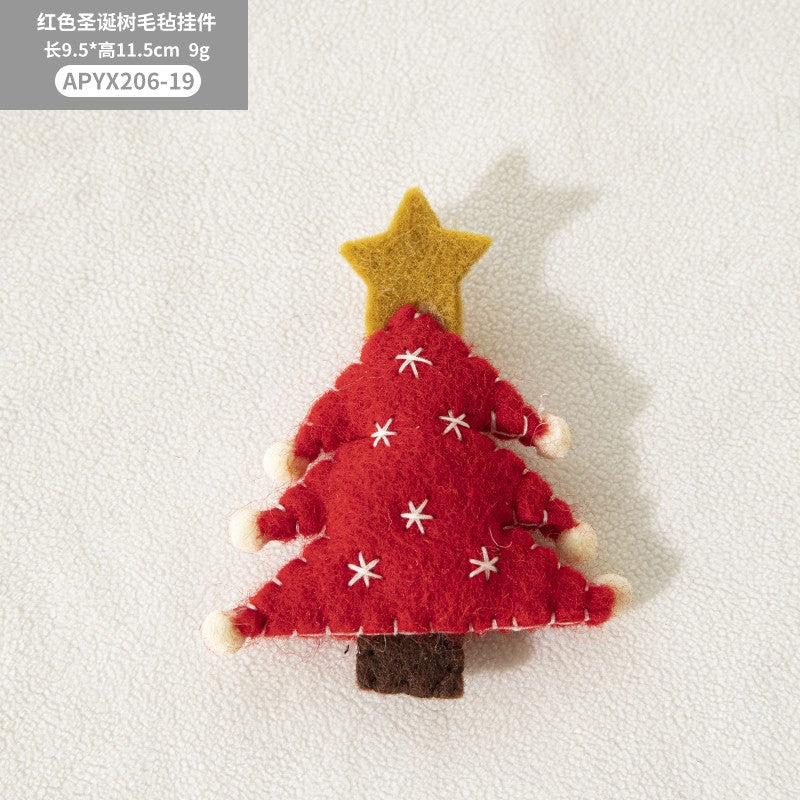Christmas Decorations Creative Christmas Tree Cartoon Elk Felt Pendant DIY Material Doll Christmas Gifts