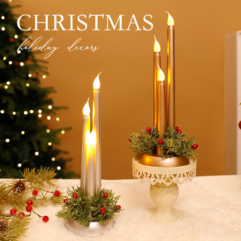 Amazon Hot Selling Christmas Candle Night Light Ornaments Creative Christmas Table Decoration Candle Holder Ornaments In Stock