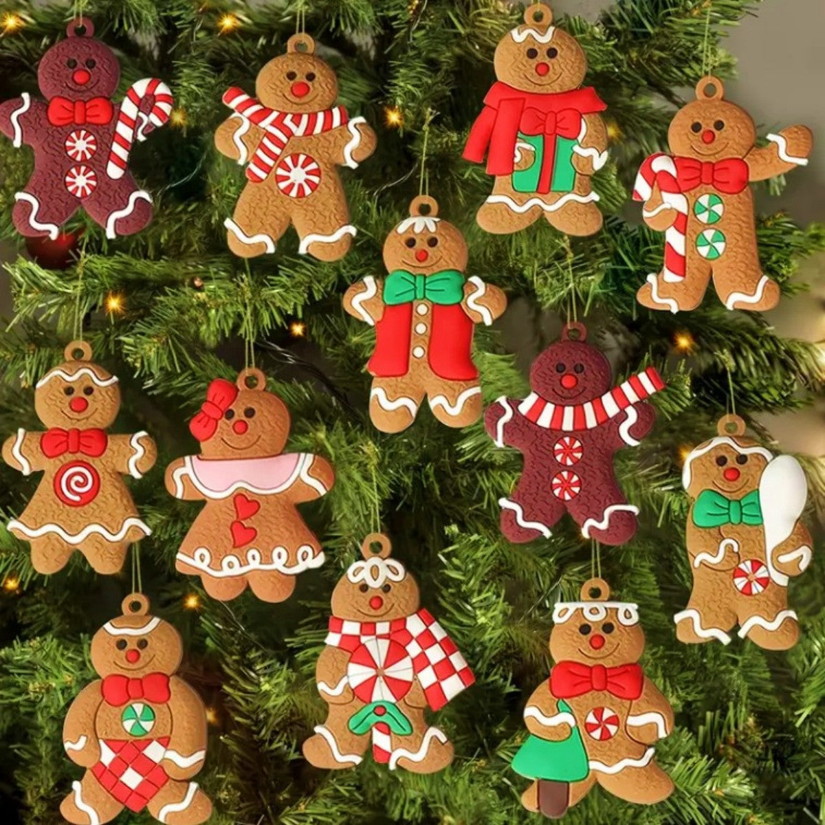 Cross-border hot sale classic Christmas gingerbread man pendant, Christmas decorations, Christmas tree pendants, spot wholesale