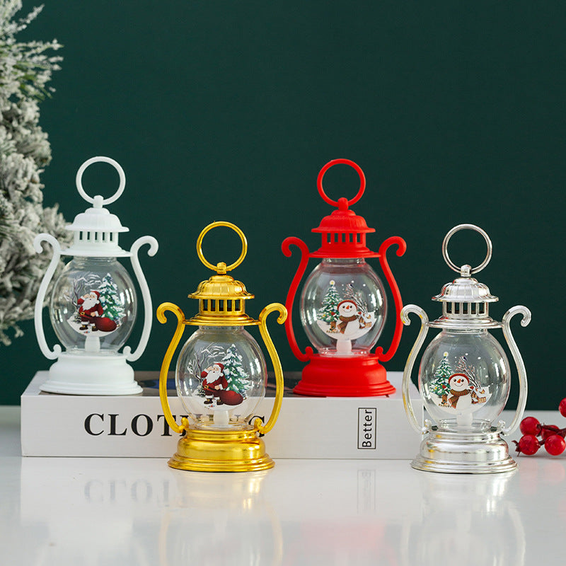 Christmas decorations, luminous children's hand-held creative small oil lamps, desktop ornaments, cross-border new decorations, props, hanging ornaments