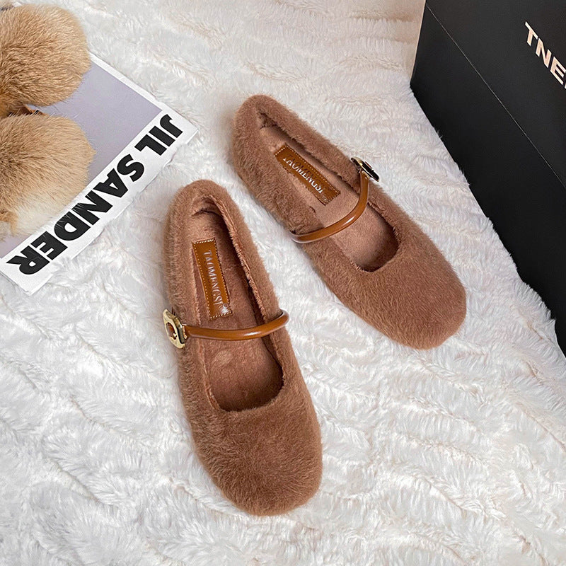 7227 Huidong Yixinda Ballet Style Inner Height Increase Hair Mary Jane Single Shoes Women's Autumn and Winter 2025 Models