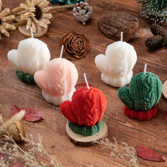 Christmas mini woolen gloves shaped scented candle small souvenir gift Christmas atmosphere decoration scented candle