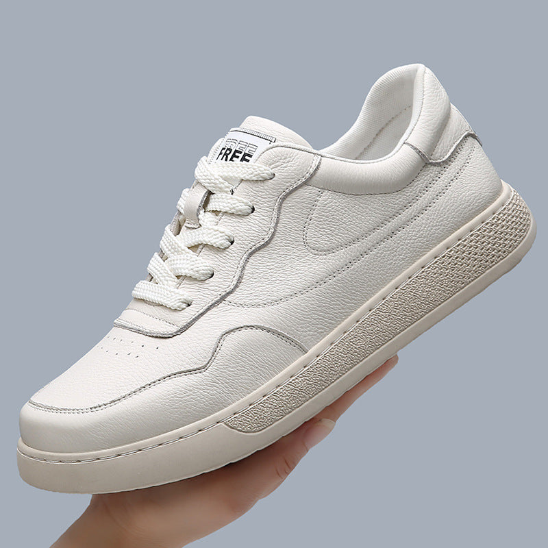 The first layer of cowhide autumn new men's casual shoes leather comfortable men's leather shoes white shoes board shoes men's shoes trend