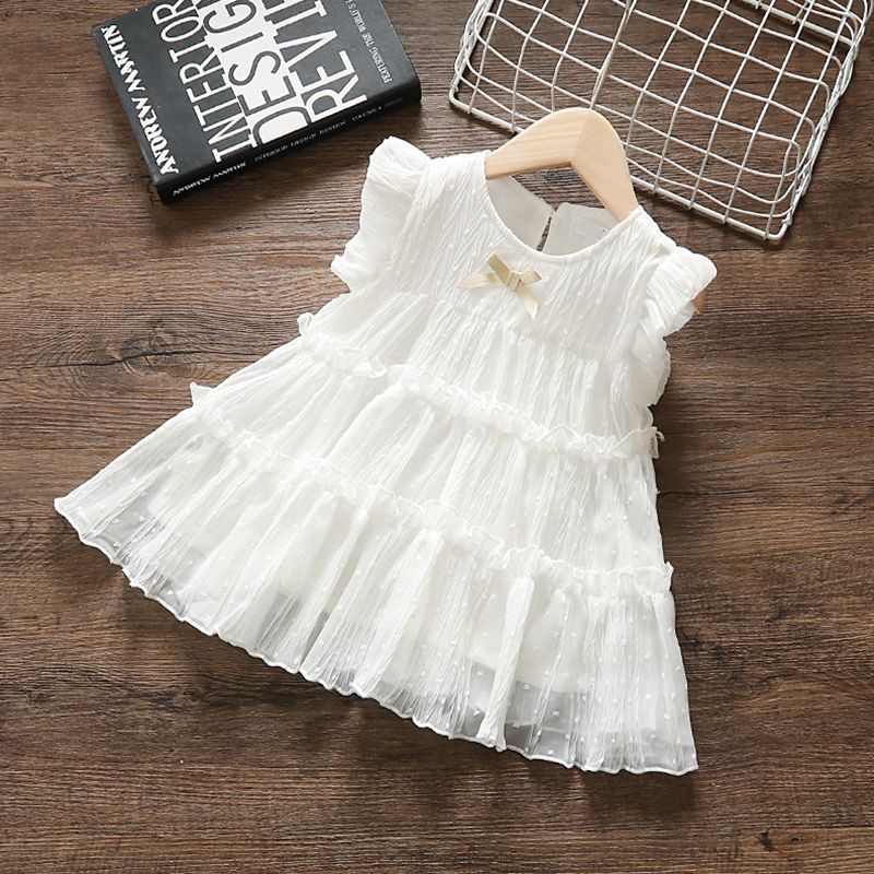 Girls 2025 New Summer Dress Baby Girl Princess Dress Foreign Style Puffy Skirt Small Kids Dress Baby Dress Thin Style