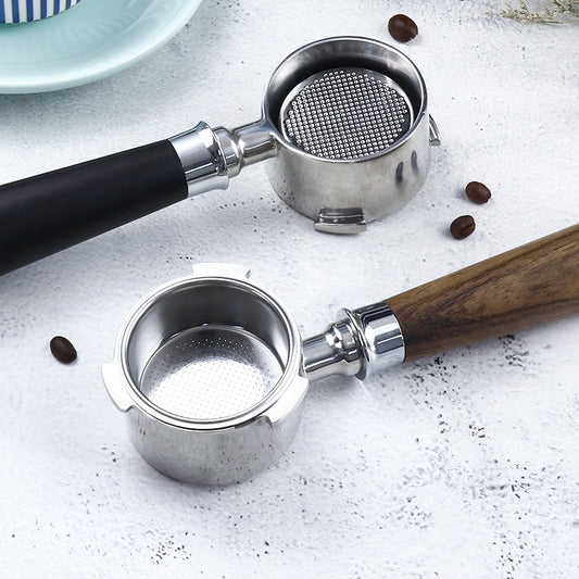 De'Longhi Espresso Maker Modified Bottomless Handle 51mm Three Ears Stainless Steel Funnel Fitting Solid Wood Coffee Handle