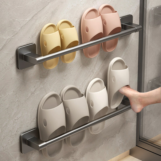 Bathroom slipper rack toilet door free wall mounted drain storage hanger shoe storage artifact