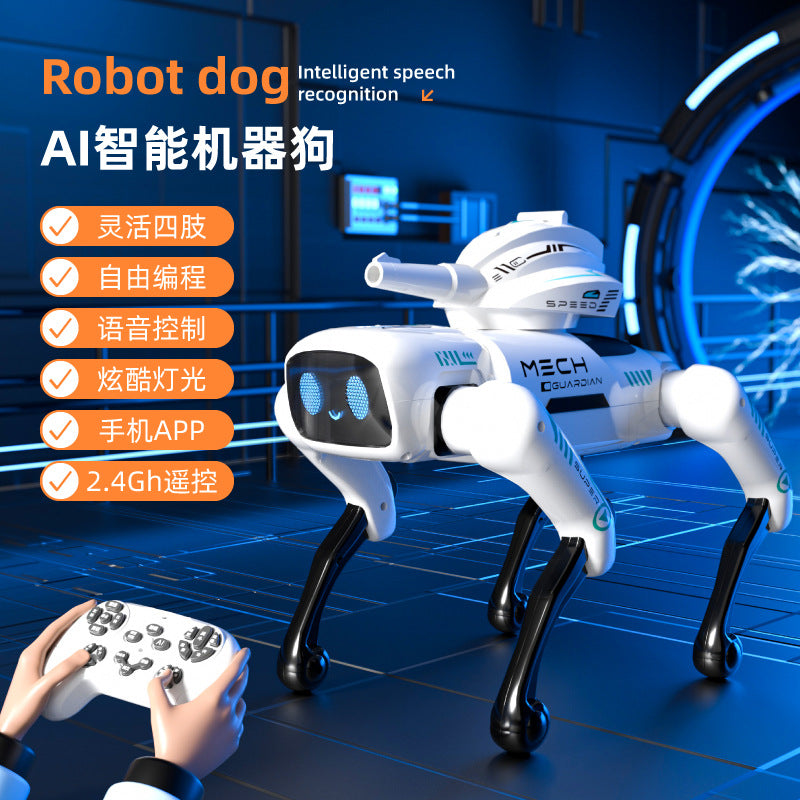 Explosive children's AI simulation robot dog intelligent voice bionic remote control mechanical dog robot toy stall wholesale