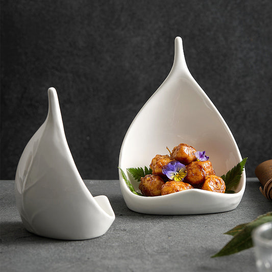 New Chinese Chinese plates, commercial tableware, exquisite high-end Chinese style, Zen white hotel restaurant, creative dish plates