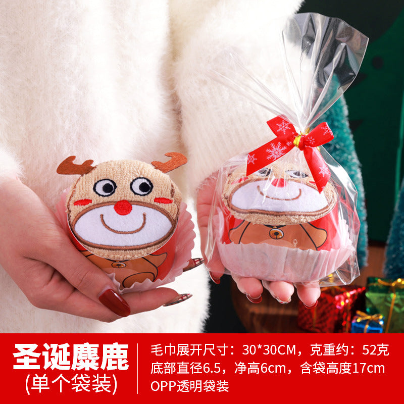 Cross-border Christmas creative towel gift box embroidery children's gift cartoon doll Christmas gift activity to customers