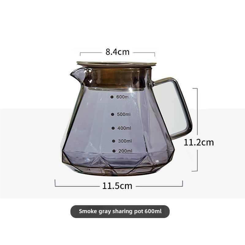 Smoke Grey Coffee Filter Cup Coffee Maker V60 Glass Cloud Sharing Pot Drip Pour-Over Coffee Set For Home