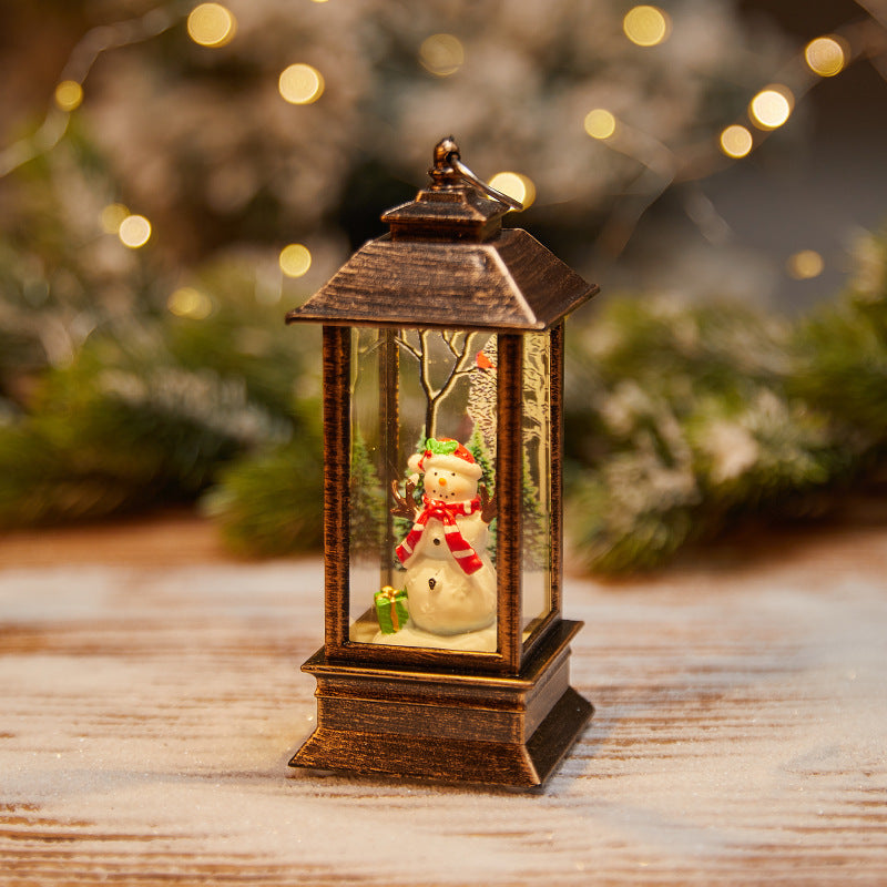 Christmas decoration wind lantern crystal light Santa Claus Christmas party decoration Christmas ornament Christmas gift