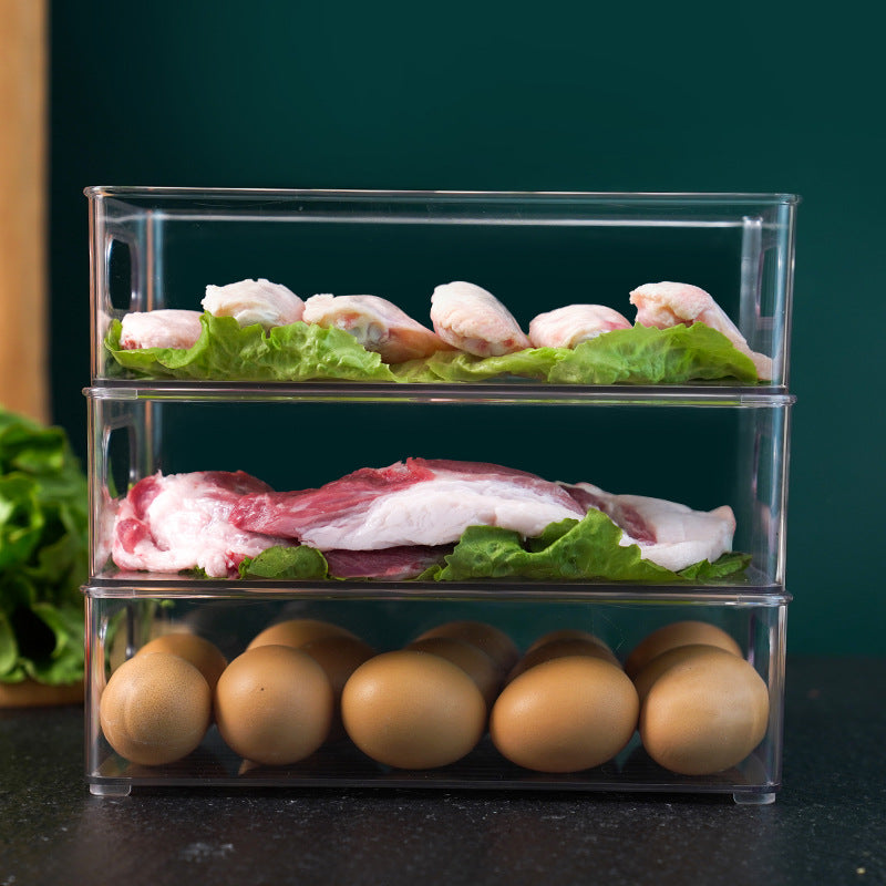 Kitchen freezer, refrigerator storage box, drawer crisper box, egg, meat, food freezing and organizing artifacts