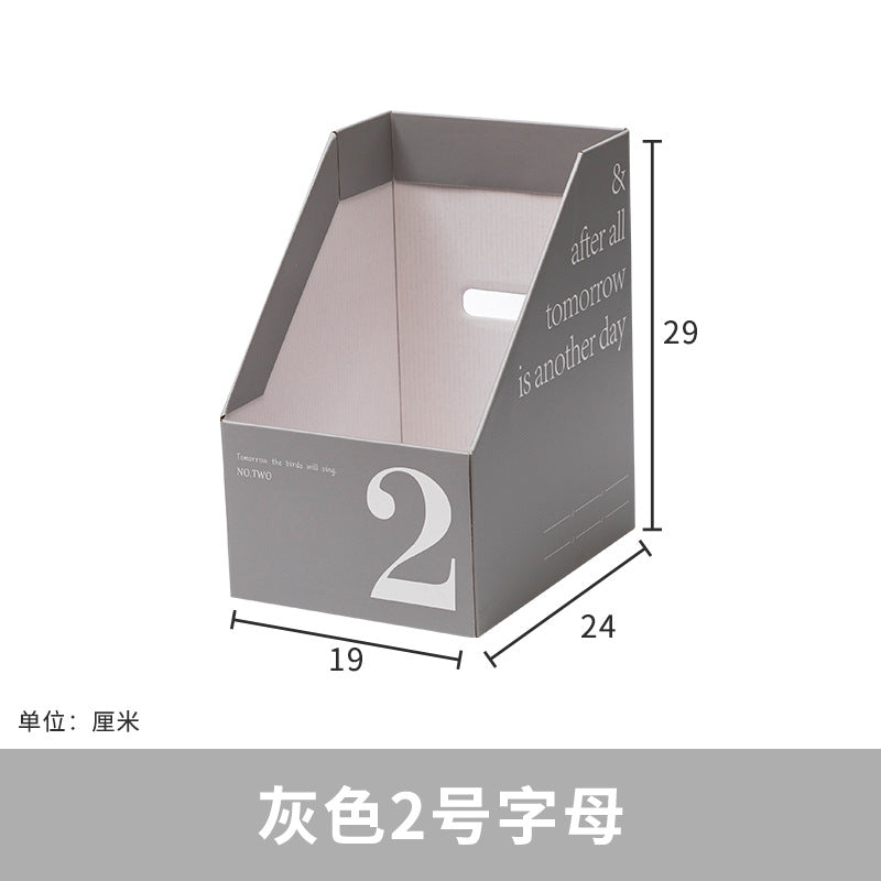 Desktop organizing box, paper folding book standing box, student information file shelf, book desk, file storage box