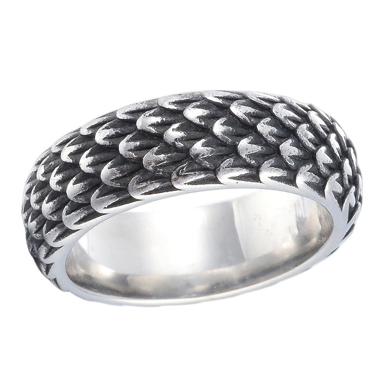 AliExpress retro domineering dragon scale rings men's European and American simple punk rings fashion and versatile cross-border wholesale