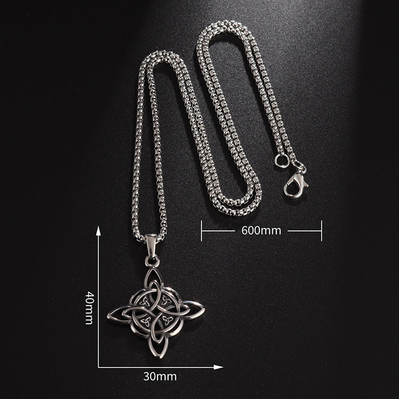 2023 cross-border new pendant national style teenager china knot momentum necklace pendant cool men's jewelry wholesale