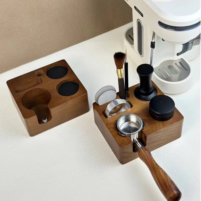 5154mm coffee press seat, handle support frame, adjustable multi-functional, solid wood press base, 58mm universal