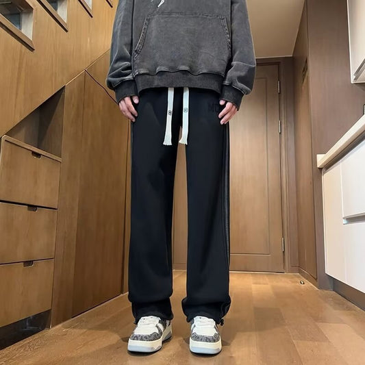 Spring and autumn pants, male junior high school students, handsome casual trousers, teenagers, loose straight-leg pants, versatile sports sweatpants