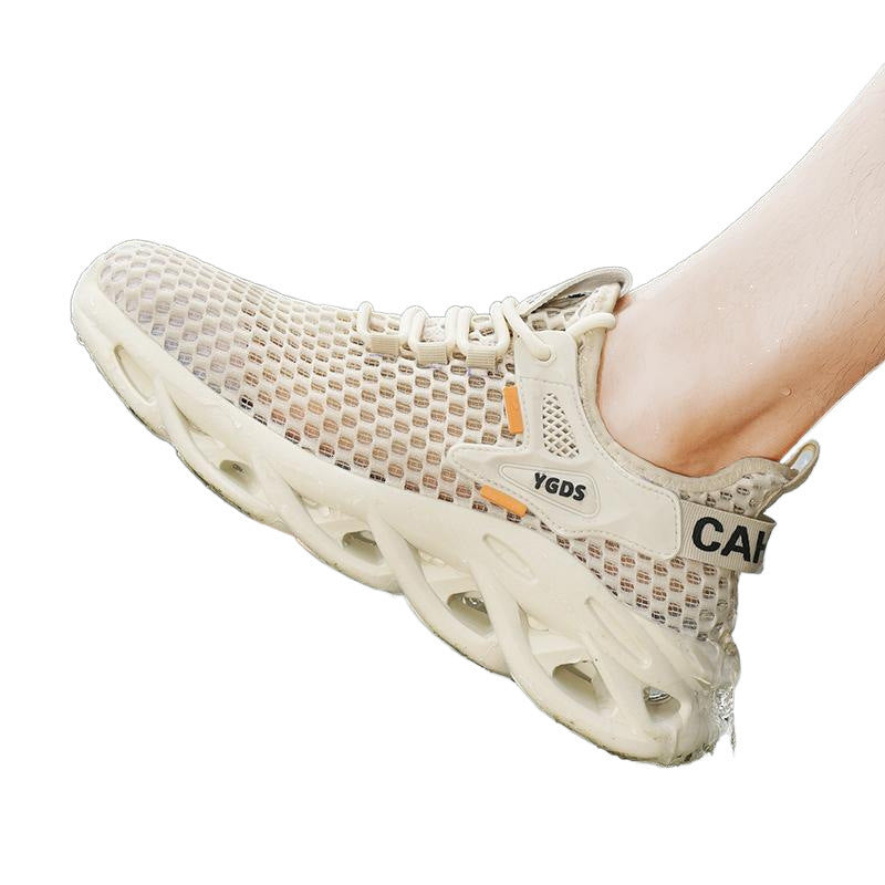 Summer thin lightweight mesh shoes men's sandals hollow large mesh casual running sneakers mesh breathable men's shoes