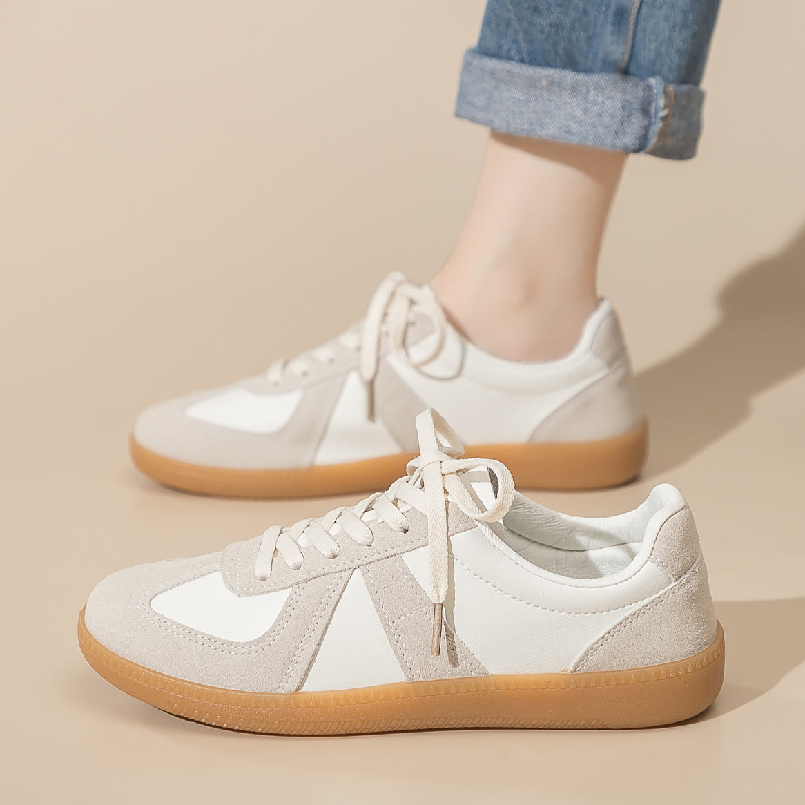 Couple shoes versatile casual little white shoes women's ins Korean version of men's and women's German training shoes flat shoes Forrest Gump shoes F8815
