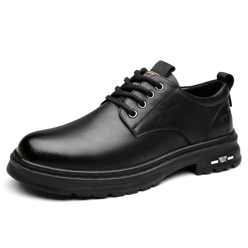 Autumn new men's handmade online business casual leather shoes men's retro workwear big toe lace-up breathable leather shoes for men