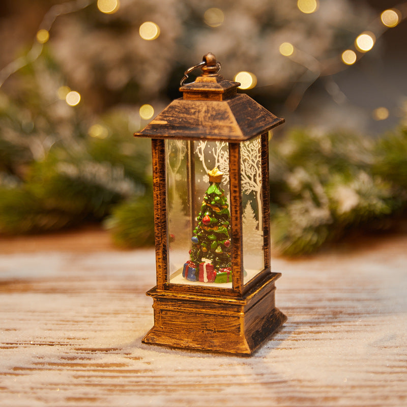 Christmas decoration wind lantern crystal light Santa Claus Christmas party decoration Christmas ornament Christmas gift