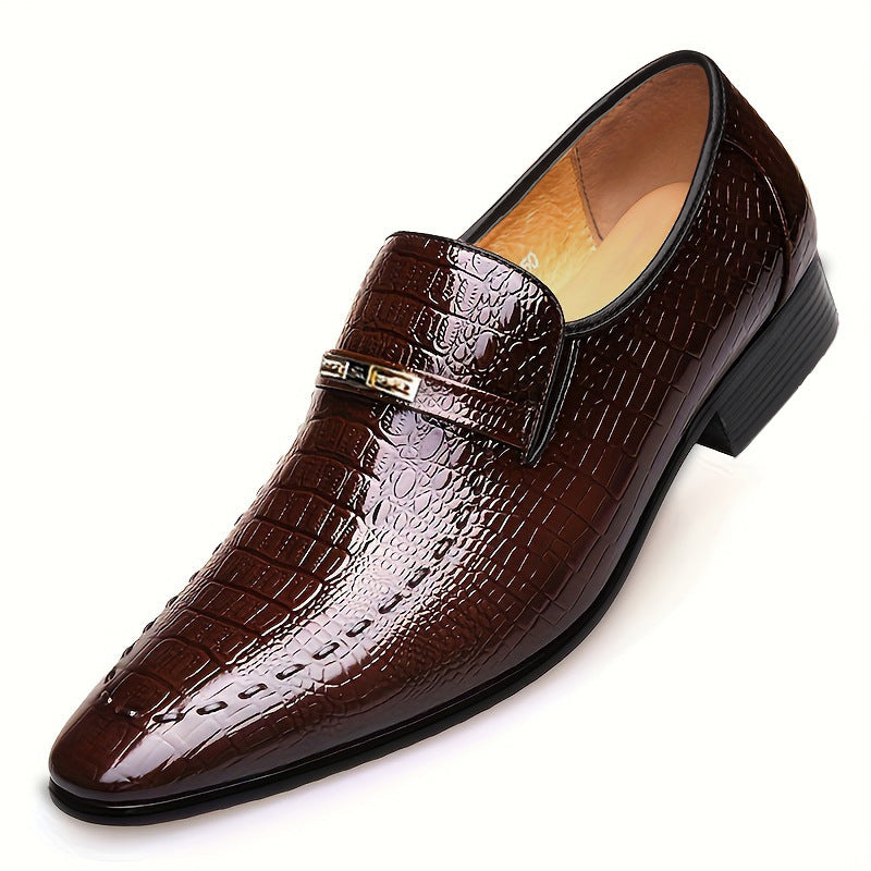Aofu Shoes 3195 Imitation Crocodile Men's Leather Shoes Plus Size Low Top Men's Casual Shoes Embossed Leather Shoes