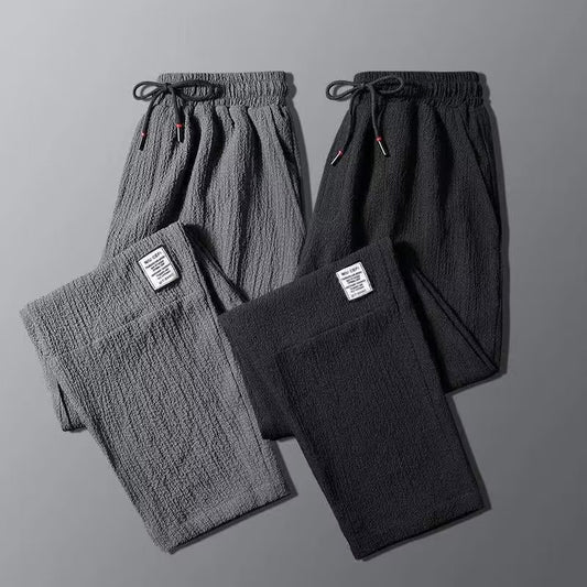 2025 spring and summer ice silk thin pants men's work wear casual loose pants dirt-resistant work clothes men's pants
