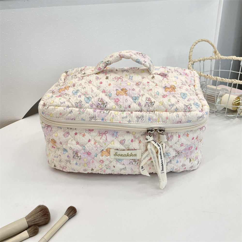 54131 [Copyright] Cosmetic bag female cartoon cute portable large capacity travel item storage bag handbag