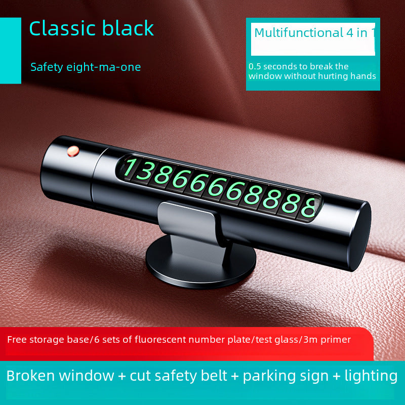 Yiju car safety hammer, mini escape hammer, four-in-one multi-functional life saving hammer with parking sign, car window breaker