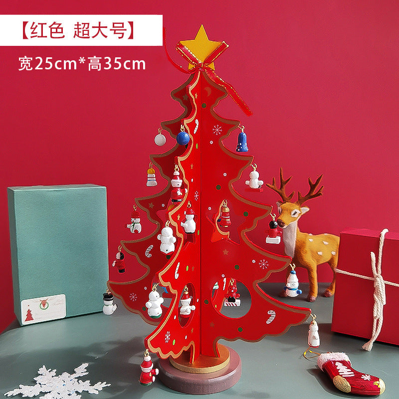 2025 Christmas Ornaments Small Mini Tree DIY Three-dimensional ins Scene Arrangement Tabletop Ornaments for Children Home
