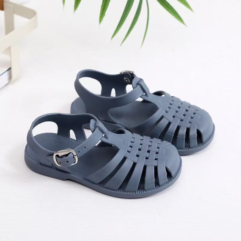 Spring, summer, boys and girls, Roman toe sandals, soft soles, hollow shoes, flat shoes, jelly shoes, baby toddlers