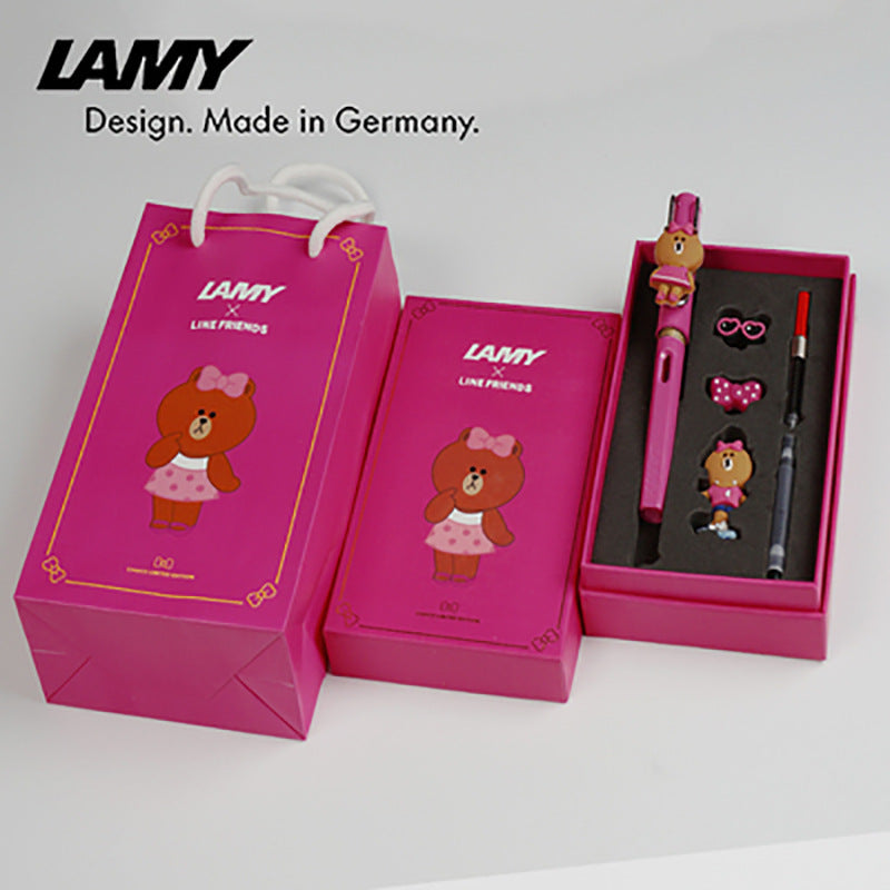 Spot German Lingmei cartoon student practice special fountain pen EF gift box ink sac ink souvenir wholesale on behalf of the wholesale