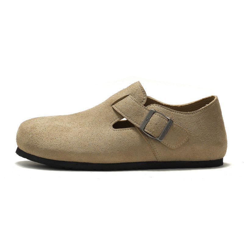 RUIZUSTOCK Autumn and Winter Women's Cork Casual Shoes Men's Unisex Scalp Shoes Single Shoes Scrub