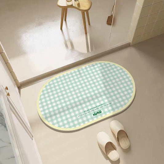 Soft diatom mud absorbent mat, bathroom door floor mat, cream style bathroom floor mat, sink bathroom anti-slip mat