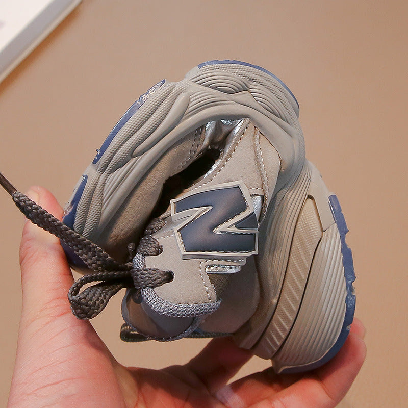 Children's shoes boys' sneakers spring 2025 new boys' dad shoes anti-slip middle and big children handsome running trend