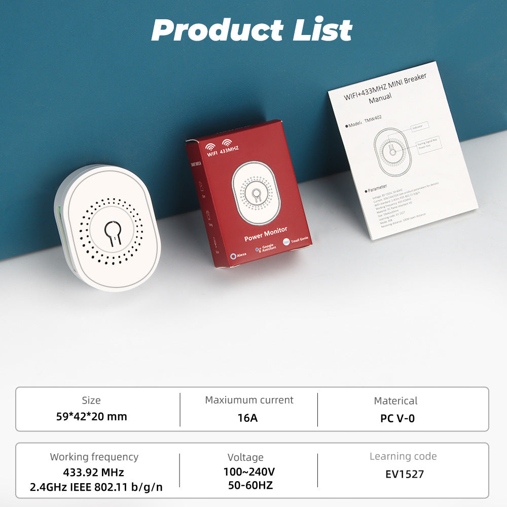 Tuya smart home wifi433 wireless on-breaker cassette control switch light remote control APP intelligent control