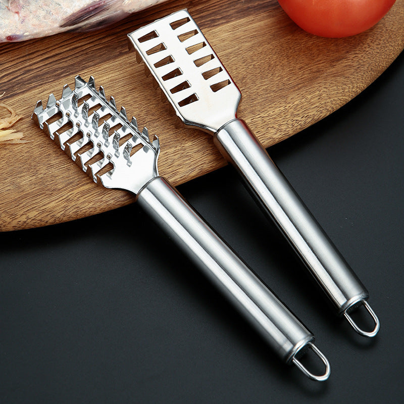 Cross border stainless steel fish scale planer square head scraper fish scale artifact household scaling kitchen gadgets fish brush wholesale
