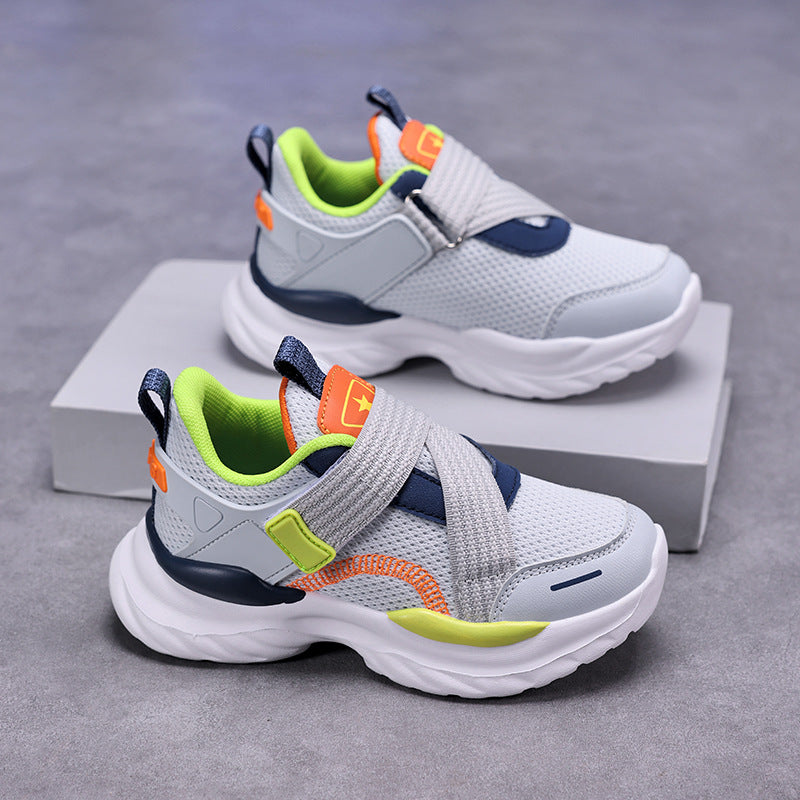 Boys' Sneakers 2026 Fall/Winter New Cross-border Wholesale Children's Mesh Breathable Casual Shoes Medium and Large Children's Running Shoes